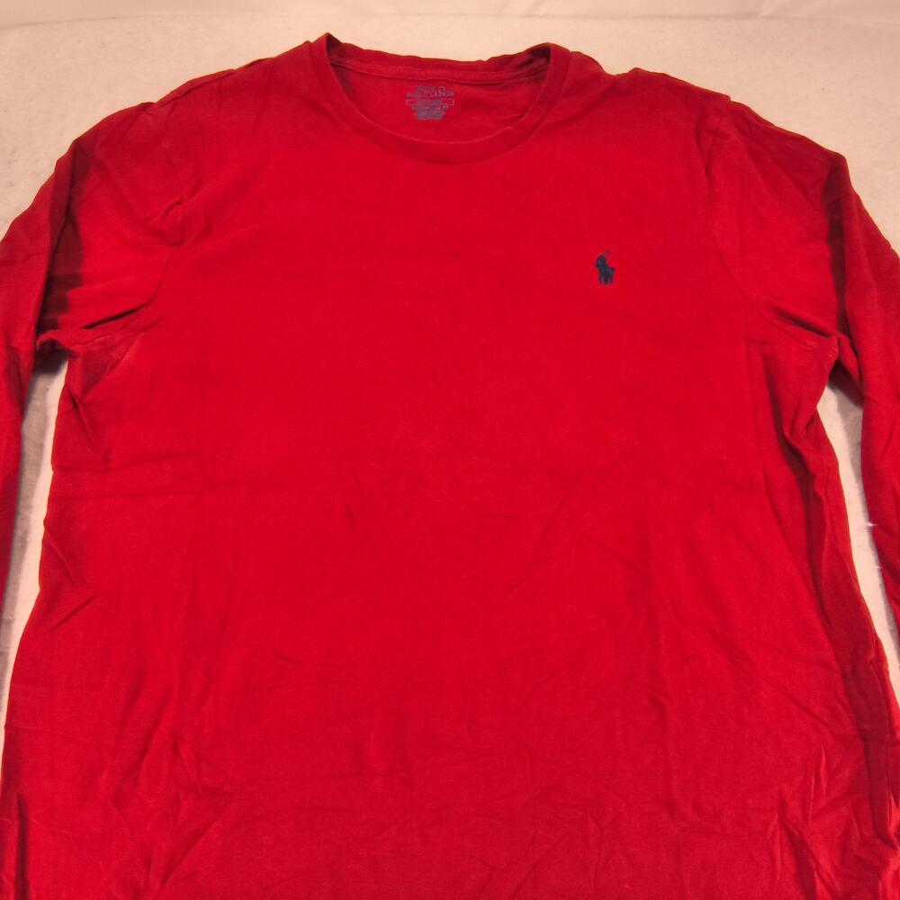 Polo Ralph Lauren Casual Crew Neck Long Sleeve Shirt Mens Size Large L Red